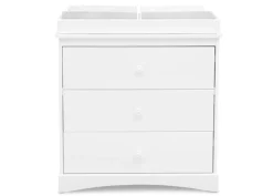 Dressers & Changing Tables|Dressers*Delta Children Sutton 3 Drawer Dresser with Changing Top and Interlocking Drawers Bianca White (130)
