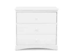 Dressers & Changing Tables|Dressers*Delta Children Sutton 3 Drawer Dresser with Changing Top and Interlocking Drawers Bianca White (130)