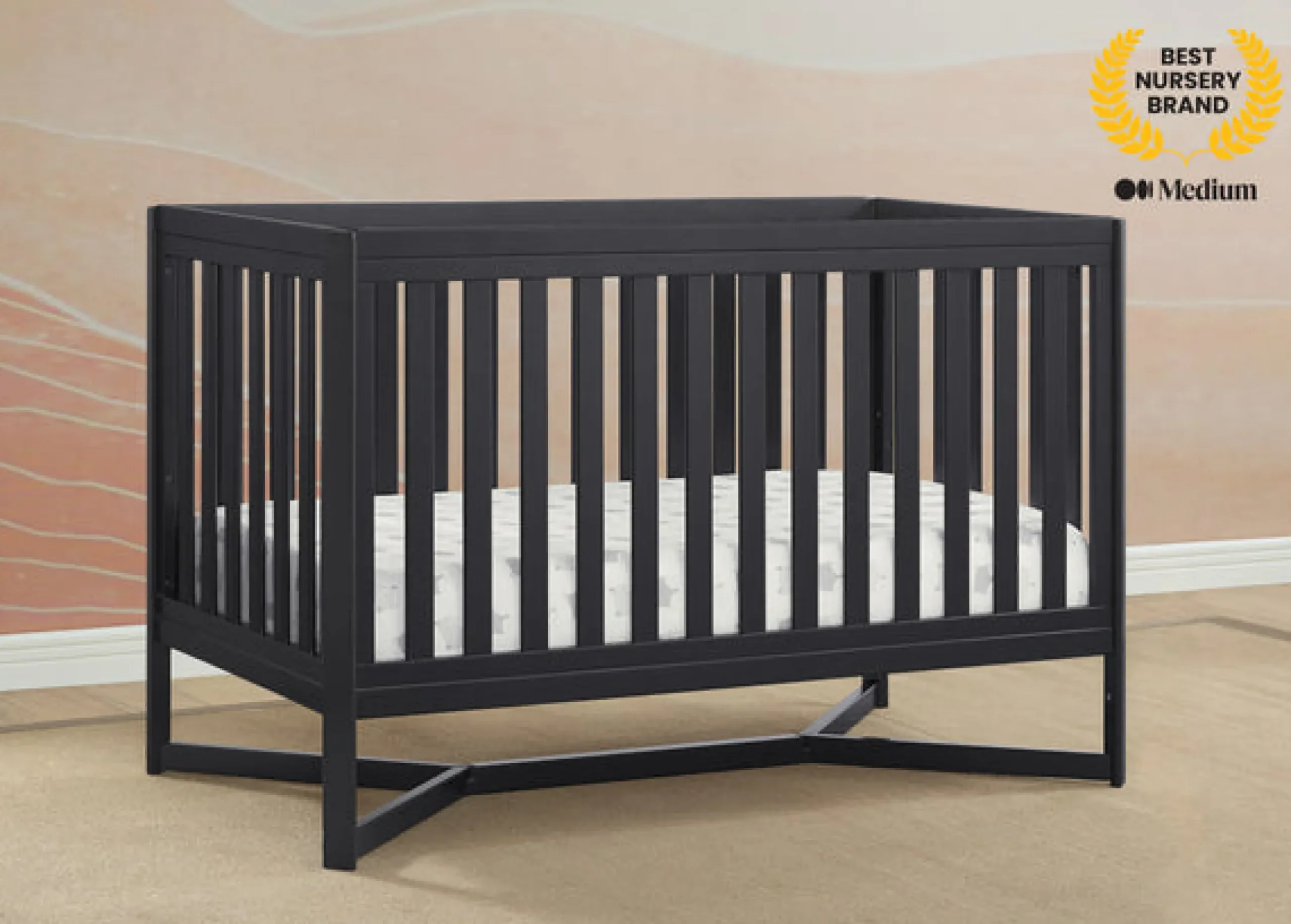 Baby Cribs*Delta Children Tribeca 4-in-1 Convertible Crib Midnight Grey (1360)