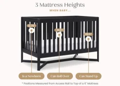 Baby Cribs*Delta Children Tribeca 4-in-1 Convertible Crib Midnight Grey (1360)