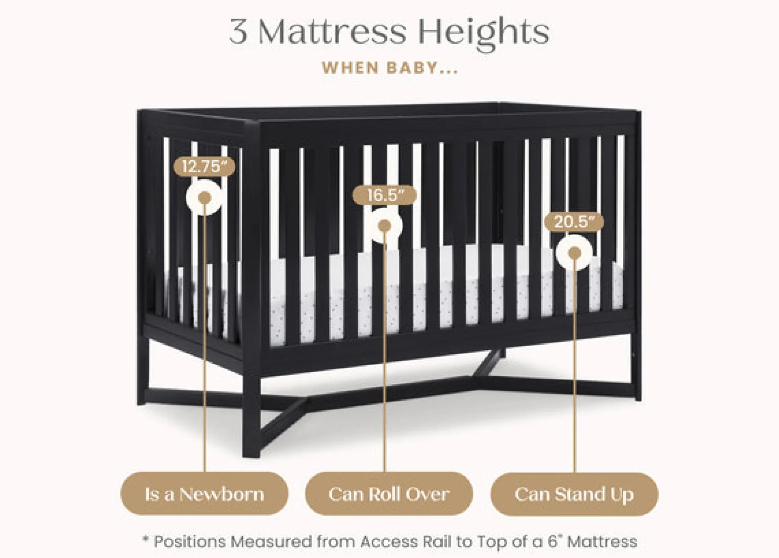 Baby Cribs*Delta Children Tribeca 4-in-1 Convertible Crib Midnight Grey (1360)