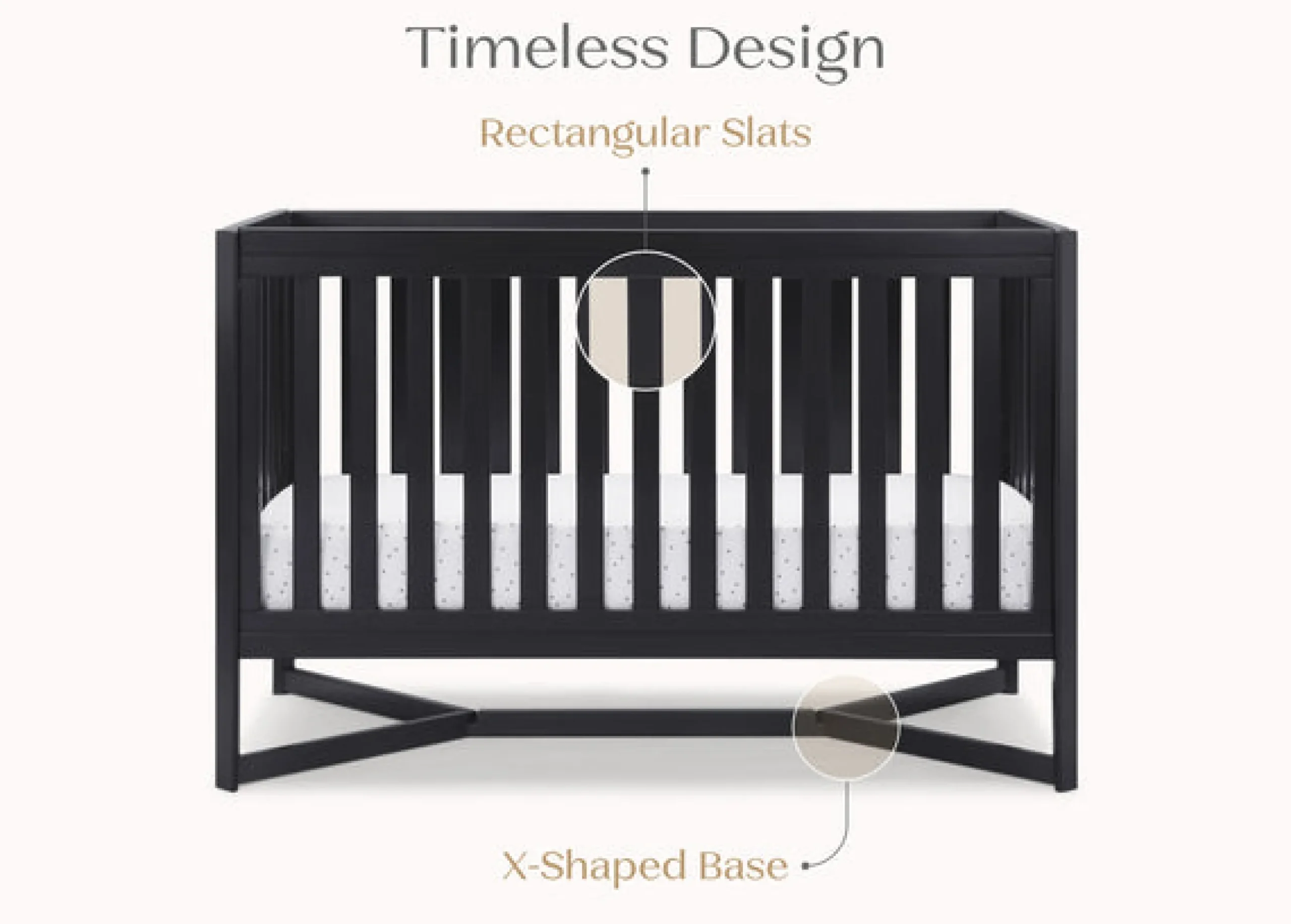 Baby Cribs*Delta Children Tribeca 4-in-1 Convertible Crib Midnight Grey (1360)
