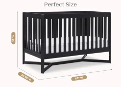Baby Cribs*Delta Children Tribeca 4-in-1 Convertible Crib Midnight Grey (1360)
