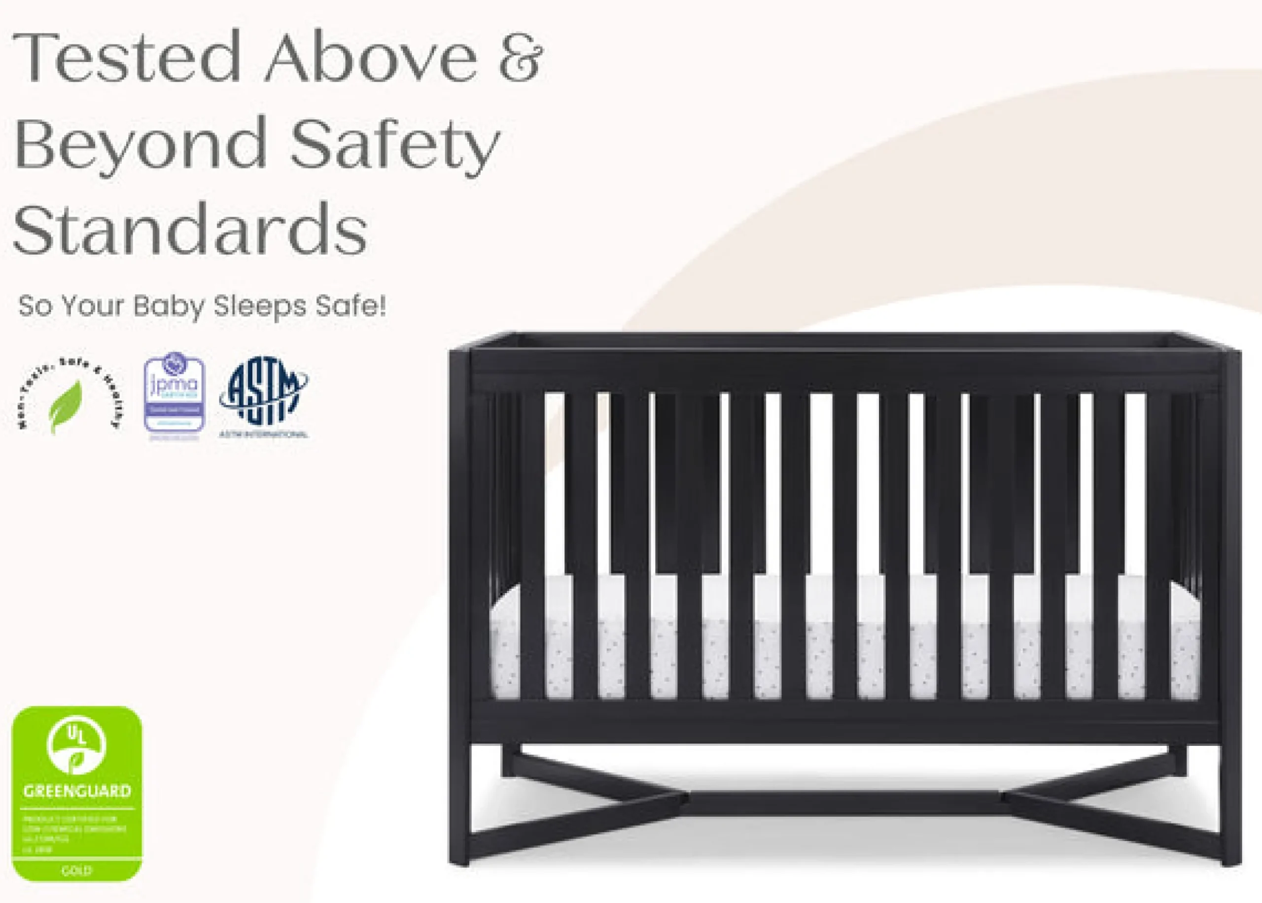 Baby Cribs*Delta Children Tribeca 4-in-1 Convertible Crib Midnight Grey (1360)