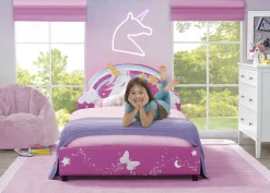 Twin Beds*Delta Children Unicorn Upholstered Twin Bed
