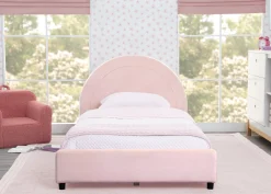 Twin Beds*Delta Children Upholstered Twin Bed with Round Headboard