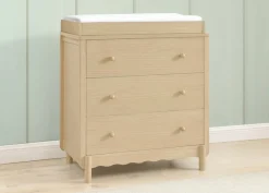 Dressers & Changing Tables|Dressers*Delta Children William 3 Drawer Dresser with Changing Top and Interlocking Drawers Natural Sandstone (1544)