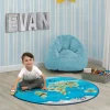 Play Rugs*Delta Children World Map Round Area Rug for Kids, 39-Inch