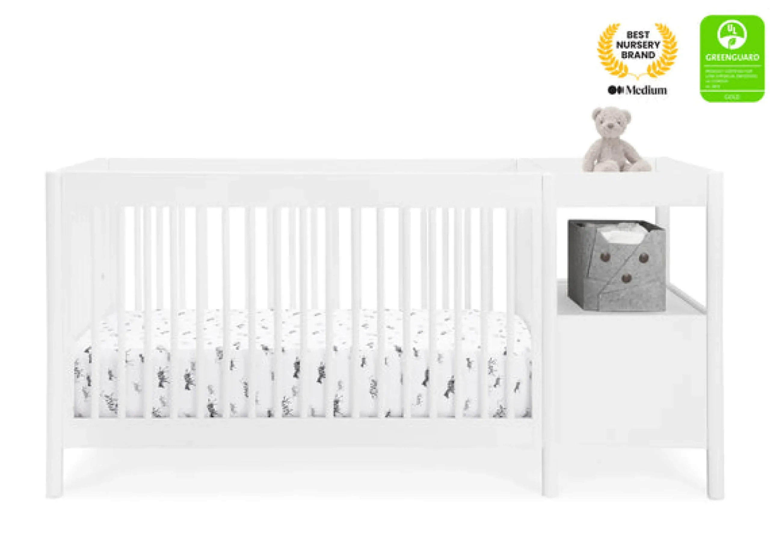 Baby Cribs*Delta Children Zoe 5-in-1 Convertible Crib and Changer Bianca White (130)