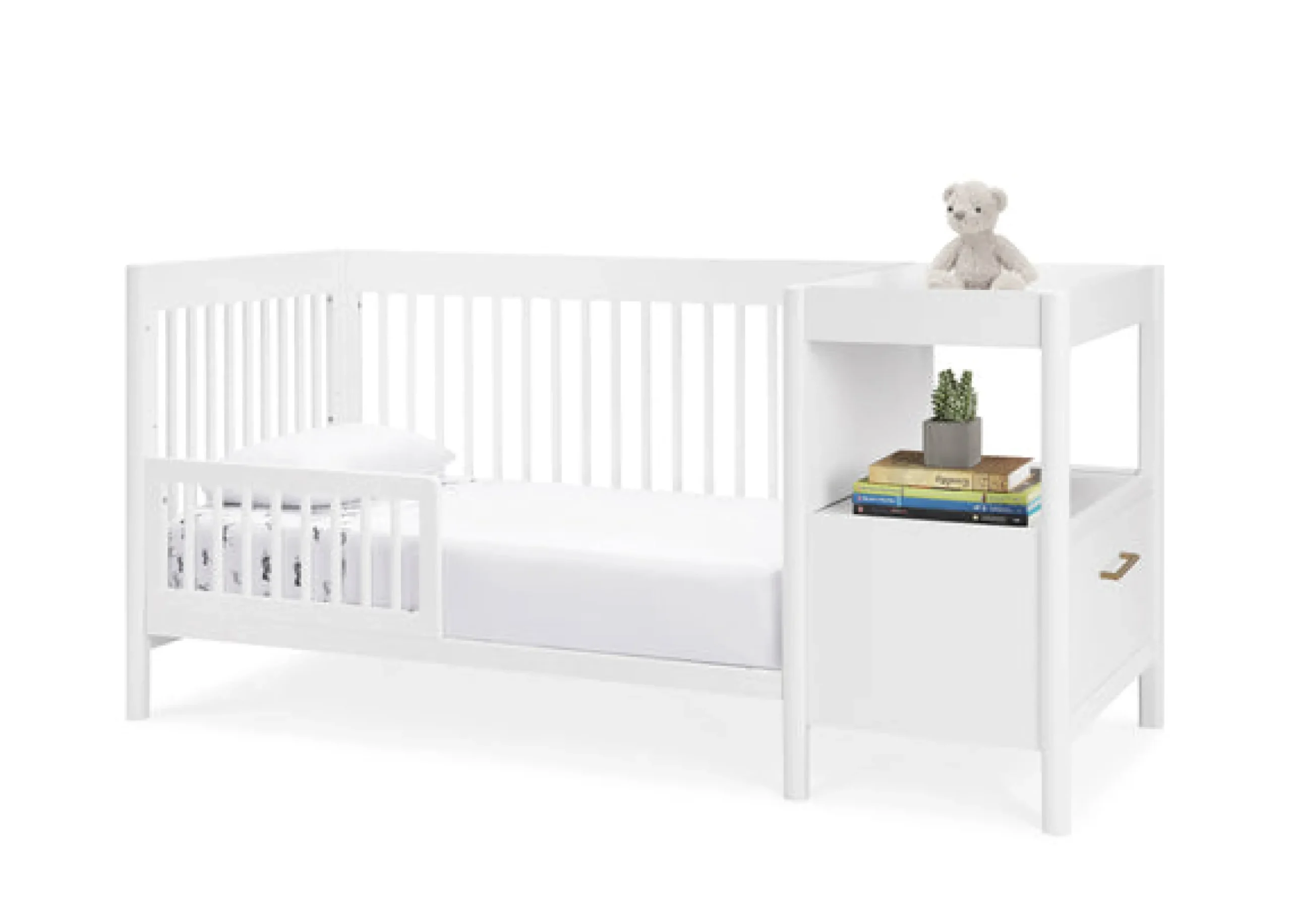 Baby Cribs*Delta Children Zoe 5-in-1 Convertible Crib and Changer Bianca White (130)