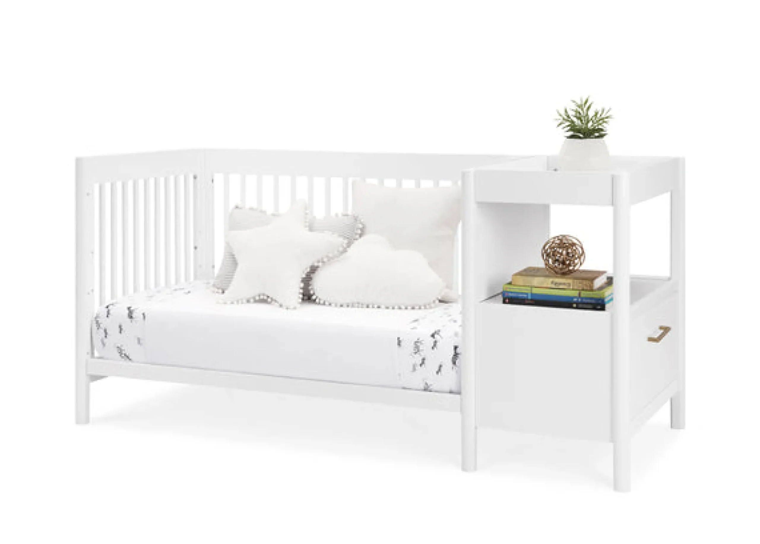 Baby Cribs*Delta Children Zoe 5-in-1 Convertible Crib and Changer Bianca White (130)