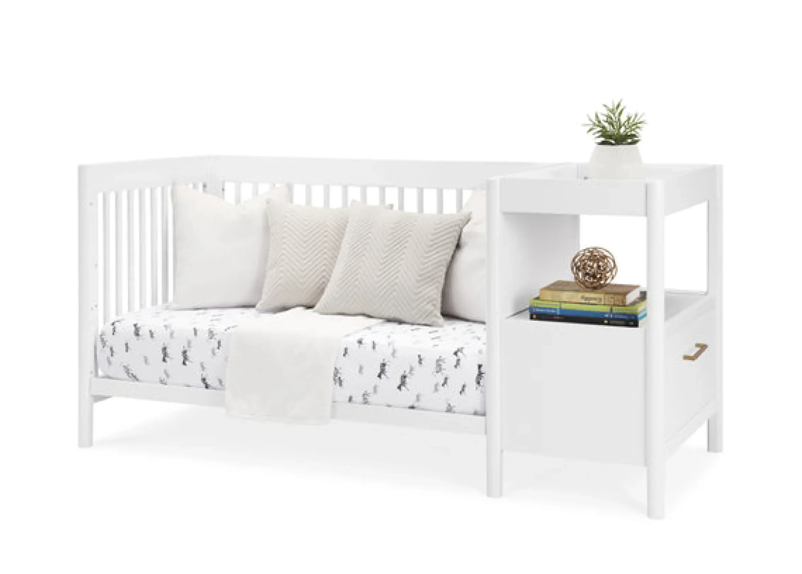 Baby Cribs*Delta Children Zoe 5-in-1 Convertible Crib and Changer Bianca White (130)
